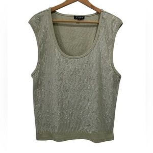 J. Crew Vintage Rib Sequin-Embellished Scoop Neck Tank Top CD115 - 2X